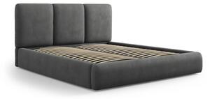Šedá čalouněná dvoulůžková postel s úložným prostorem s roštem 140x200 cm Brody – Mazzini Beds