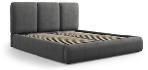 Šedá čalouněná dvoulůžková postel s úložným prostorem s roštem 180x200 cm Brody – Mazzini Beds