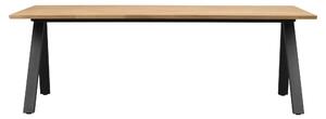 Rowico Home, Jídelní stůl z masivního dubu CARRADALE Oak/black, 220x100 cm | dub, přírodní, černá 120895