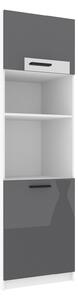 Vysoká kuchyňská skříňka Belini pro vestavnou troubu 60 cm šedý lesk INF SSP60/1/WT/S/0/B1