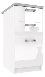 Kuchyňská skříňka Belini spodní se zásuvkami 40 cm bílý lesk s pracovní deskou INF SDSZ40/1/WT/W/0/D