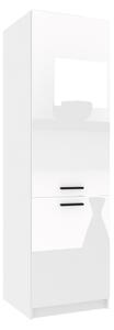 Vysoká kuchyňská skříňka Belini na vestavnou lednici 60 cm bílý lesk INF SSL60/1/WT/W/0/B1
