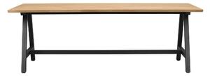 Rowico Home, Jídelní stůl z masivního dubu CARRADALE Oak/black, 220x100 cm | dub, přírodní, černá 120897