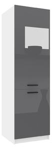 Vysoká kuchyňská skříňka Belini na vestavnou lednici 60 cm šedý lesk INF SSL60/1/WT/S/0/B1