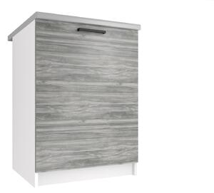 Kuchyňská skříňka Belini spodní 60 cm šedý antracit Glamour Wood s pracovní deskou TOR SD60/0/WT/GW/0/B1/