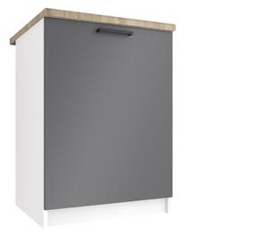 Kuchyňská skříňka Belini spodní 60 cm šedý mat s pracovní deskou TOR SD60/0/WT/SR/1/B1/