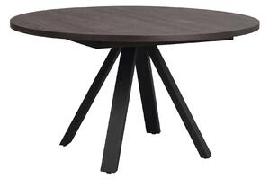 Rowico Home, Rozkládací kulatý jídelní stůl MADDOCK Brown/black, 135x135 cm | hnědá, černá 121127