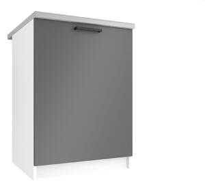 Kuchyňská skříňka Belini spodní 60 cm šedý mat s pracovní deskou TOR SD60/0/WT/SR/0/B1/