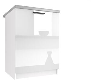 Kuchyňská skříňka Belini spodní 60 cm bílý lesk s pracovní deskou INF SD60/0/WT/W/0/B1/