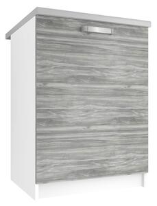 Kuchyňská skříňka Belini spodní 60 cm šedý antracit Glamour Wood s pracovní deskou TOR SD60/0/WT/GW/0/U/