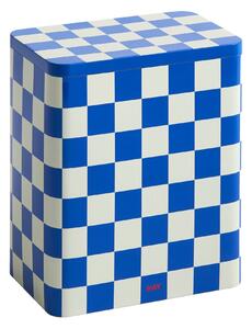 HAY Plechová dóza Tin, Large, Blue / Off-white
