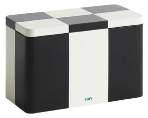 HAY Plechová dóza Tin, Medium, Black / Off-white
