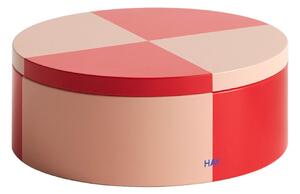 HAY Plechová dóza Tin, Round, Red / Soft pink