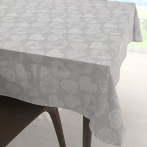 Biante Dekorační čtvercový ubrus PML-071 Srdce s ornamenty na šedém 40x40 cm