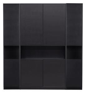 Černá modulární knihovna z borovicového dřeva 190x210 cm Finca – WOOOD