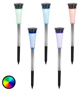 Solární svítidlo Navin, střídání barev RGB, 5 ks