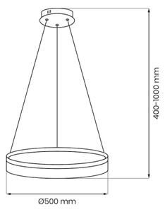 LED Lustr na lanku GALA LED/25W/230V pr. 50 cm zlatá