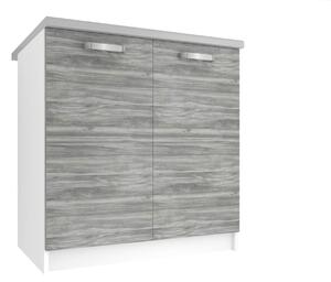 Kuchyňská skříňka Belini spodní 80 cm šedý antracit Glamour Wood s pracovní deskou TOR SD80/0/WT/GW/0/U