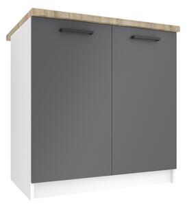 Kuchyňská skříňka Belini spodní 80 cm šedý mat s pracovní deskou TOR SD80/0/WT/SR/1/B1