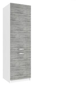 Vysoká kuchyňská skříňka Belini na vestavnou lednici 60 cm šedý antracit Glamour Wood TOR SSL60/1/WT/GW/0/U