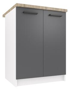 Kuchyňská skříňka Belini spodní 60 cm šedý mat s pracovní deskou TOR SD2-60/0/WT/SR/1/B1