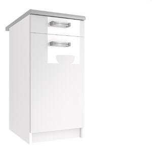 Kuchyňská skříňka Belini spodní se zásuvkami 40 cm bílý lesk s pracovní deskou INF SDSZ1-40/1/WT/W/0/D