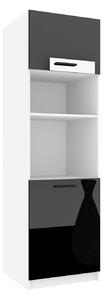 Vysoká kuchyňská skříňka Belini pro vestavnou troubu 60 cm černý lesk INF SSP60/1/WT/B/0/B1