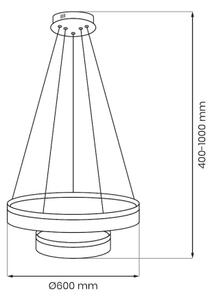 LED Lustr na lanku GALA LED/54W/230V pr. 60 cm zlatá
