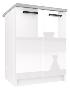 Kuchyňská skříňka Belini spodní 60 cm bílý lesk s pracovní deskou INF SD2-60/0/WT/W/0/B1