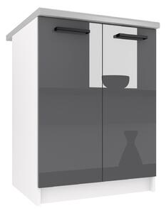 Kuchyňská skříňka Belini spodní 60 cm šedý lesk s pracovní deskou INF SD2-60/0/WT/S/0/B1