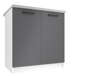 Kuchyňská skříňka Belini spodní 80 cm šedý s pracovní deskou TOR SD80/0/WT/SR/0/B1