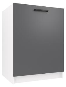 Kuchyňská skříňka Belini dřezová 60 cm šedý mat bez pracovní desky TOR SDZ60/0/WT/SR/0/B1