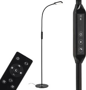LED stojací lampa Office Remote, černá, stmívatelná, CCT