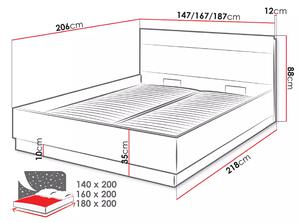 Manželská postel TRENDO DT-02 Provedení: 160 x 200 cm