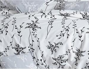 BedTex Bavlněné povlečení Blumen šedá, 140 x 200 cm, 70 x 90 cm
