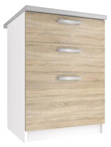 Kuchyňská skříňka Belini spodní se zásuvkami 60 cm dub sonoma s pracovní deskou