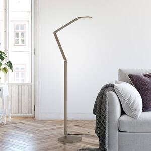 Paul Neuhaus LED stojací lampa SAMSKY, bronzová, výška 161 cm, kovový dotykový stmívač, stmívatelný, Bronz / starožitná mosaz, Obývací pokoj / jídelna, Hliník, Moderní