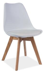 Bílá židle s dubovými nohami KRIS