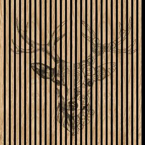 Designový akustický panel „Jelen“ (Deer01) Vyberte požadovaný rozměr: NR. 1: 573 x 573 mm (1 panel)