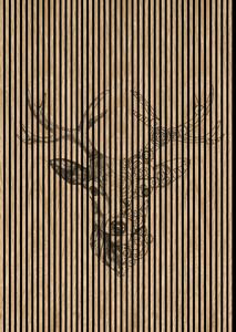 Designový akustický panel „Jelen“ (Deer01) Vyberte požadovaný rozměr: NR. 4: 1693 x 2400 mm (3 panely)