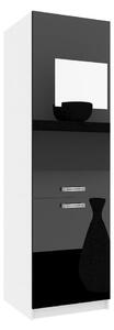 Vysoká kuchyňská skříňka Belini na vestavnou lednici 60 cm černý lesk INF SSL60/1/WT/B/0/D