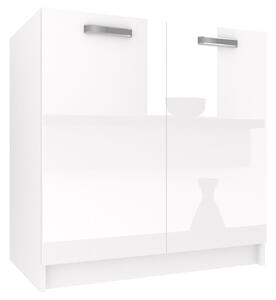 Kuchyňská skříňka Belini dřezová 80 cm bílý lesk bez pracovní desky INF INF SDZ80/0/WT/W/0/F