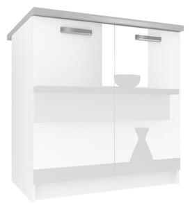 Kuchyňská skříňka Belini spodní 80 cm bílý lesk s pracovní deskou INF SD80/0/WT/W/0/F
