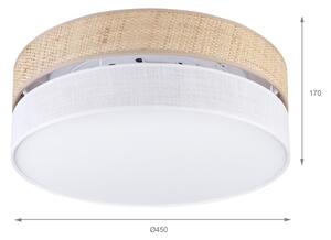 Stropní svítidlo SIRJA BOHO 2xE27/15W/230V pr. 45 cm béžová/bílá