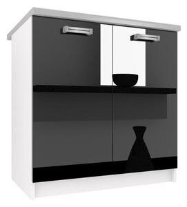 Kuchyňská skříňka Belini spodní 80 cm černý lesk s pracovní deskou INF SD80/0/WT/B/0/D