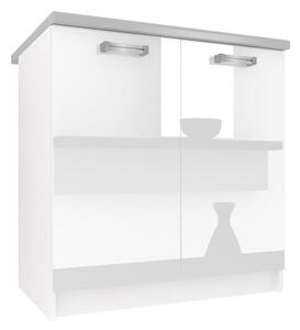 Kuchyňská skříňka Belini spodní 80 cm bílý lesk s pracovní deskou INF SD80/0/WT/W/0/D