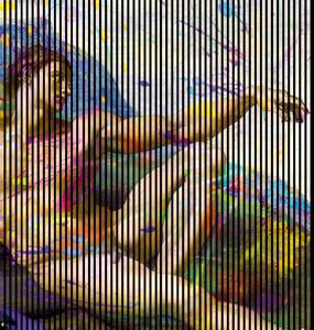 Designový akustický panel „Stvoření 2“ (Michelangelo02) Vyberte požadovaný rozměr: NR. 5: 2253 x 2400 mm (4 panely)
