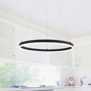 Paul Neuhaus LED závěsné světlo TITUS, antracitová, Ø 60 cm, kovové, Switchdim, stmívatelný, Černá, Obývací pokoj / jídelna, Hliník, Moderní