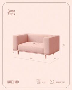 Růžové relaxační křeslo z textilie bouclé Kukumo – Ame Yens