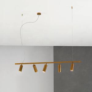 Cremasco Závěsné světlo 7531, mosaz, 5 žárovek, GU10, stmívatelný, Bronz / starožitná mosaz, Obývací pokoj / jídelna, Mosaz, Moderní